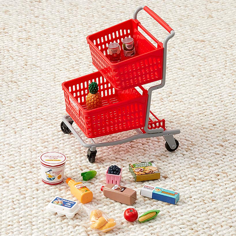 18" Doll Shopping Cart With Food Accessories - Image 3