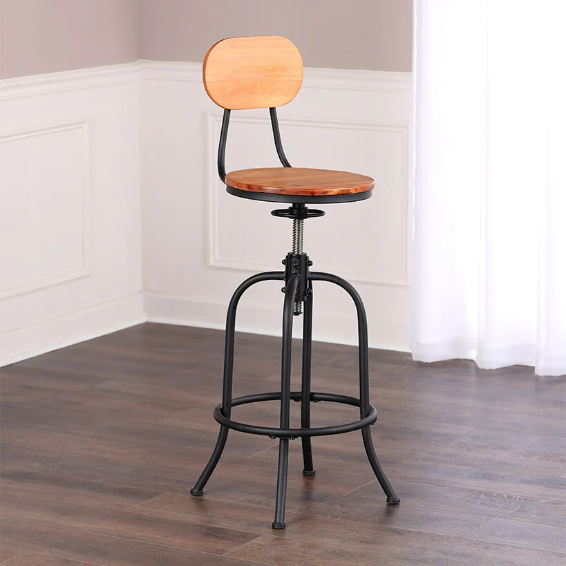 Adjustable Swivel Stool with Back - Image 3
