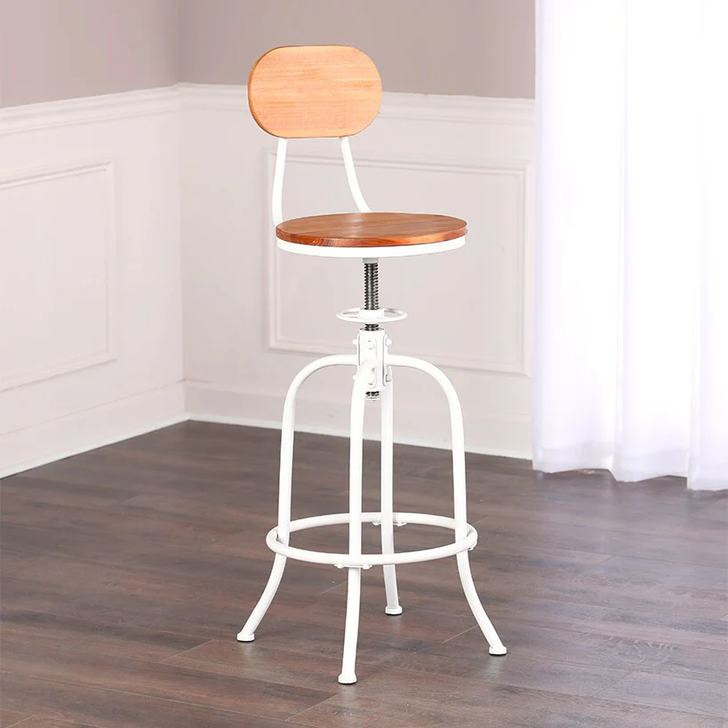 Adjustable Swivel Stool with Back - Image 4