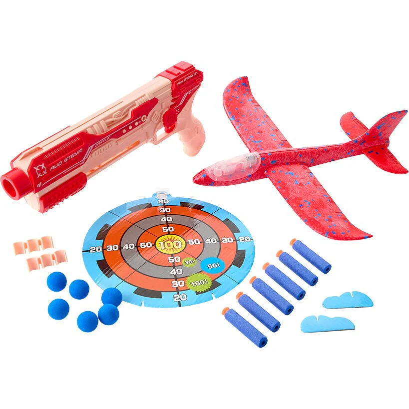 Airplane Launcher And Foam Ball Dart Blaster Gun Kids Fun Shooting Set - Image 2