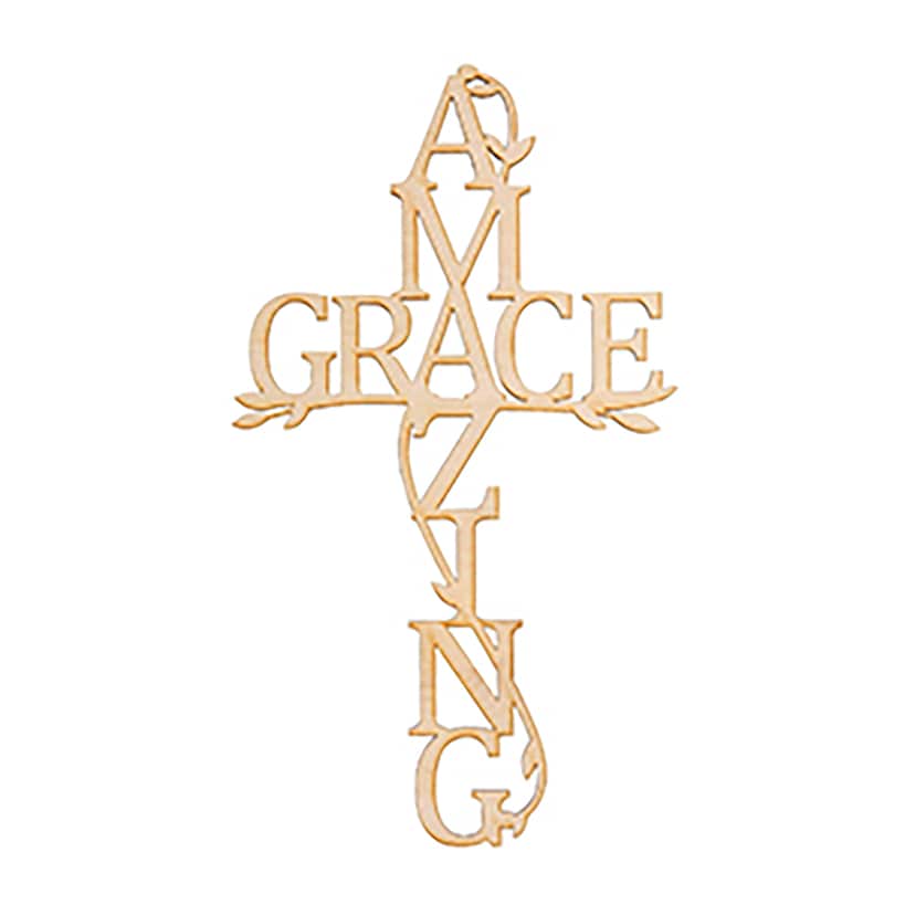 Amazing Grace Wood Cross Plaque - Image 3