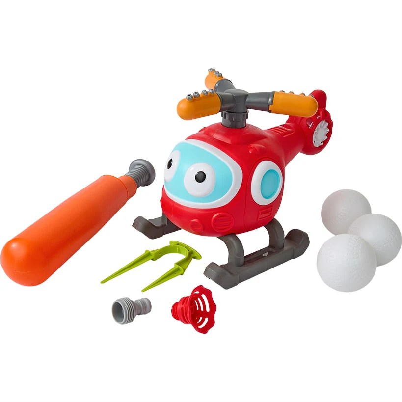 Baseball Helicopter Water Sprinkler 2-In-1 Outdoor Lawn Game Play Set - Image 2
