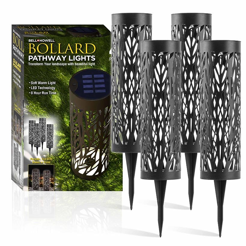 Bell+Howell® Solar Bollard Pathway Lights - Illuminate Your Outdoors - Image 2