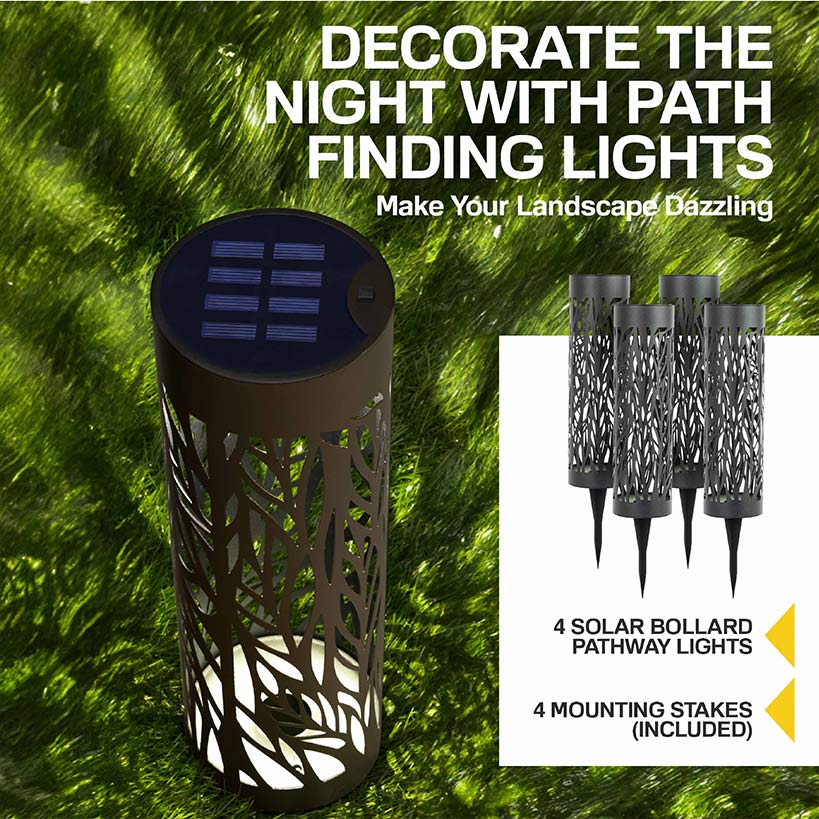 Bell+Howell® Solar Bollard Pathway Lights - Illuminate Your Outdoors - Image 3