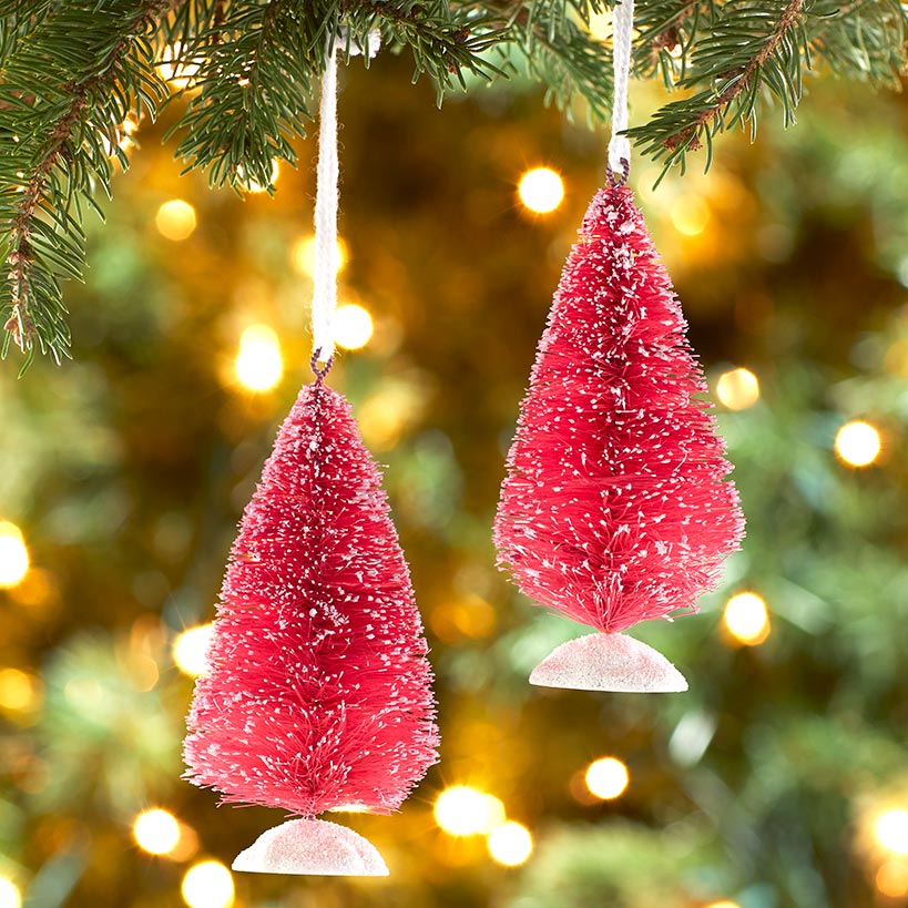 Bottlebrush Tree Ornaments Set of 2 - Image 5