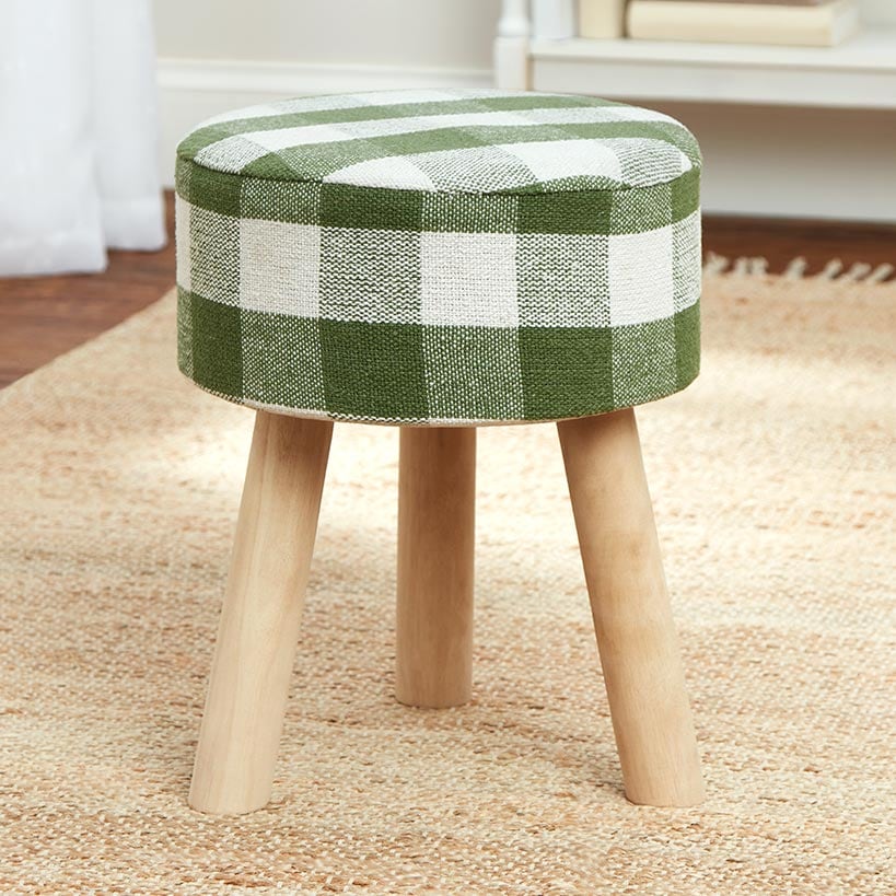 Buffalo Check Round Footstool Ottoman - Image 3
