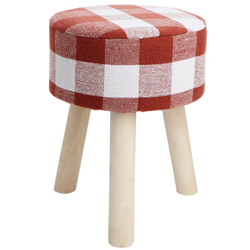 Buffalo Check Round Footstool Ottoman - Image 7