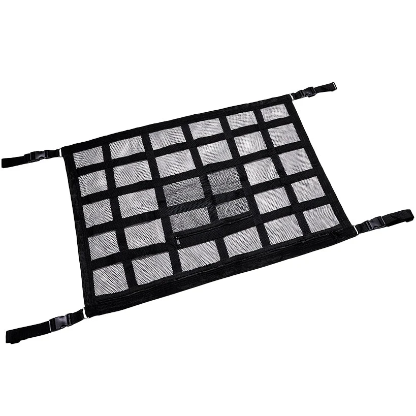 Car Ceiling Cargo Mesh Net With 2 Separate Pockets 1 Zippered - Image 3