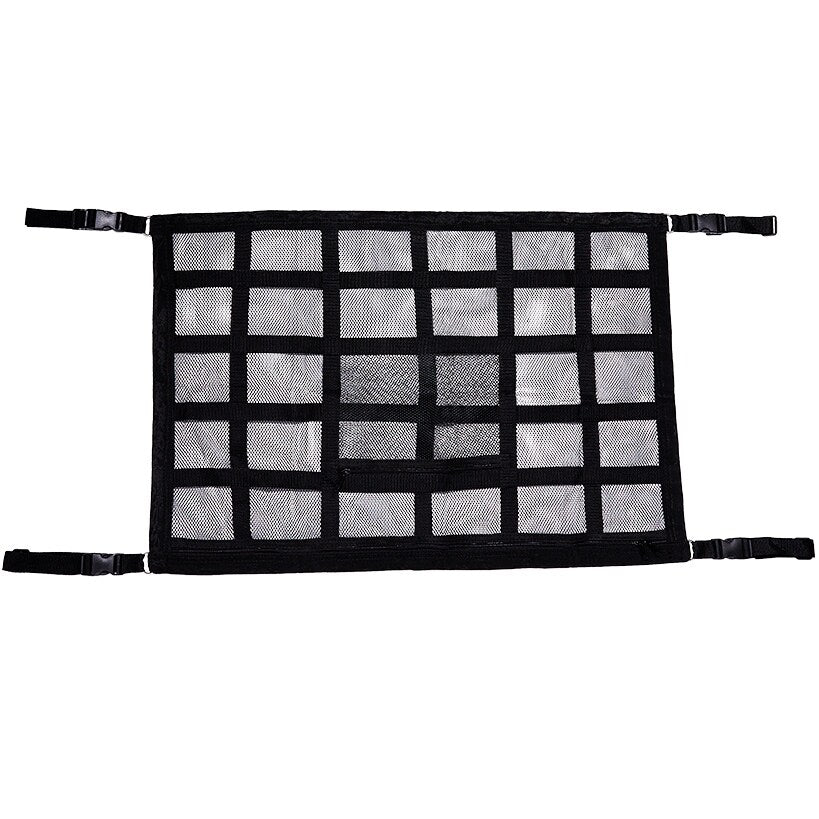 Car Ceiling Cargo Mesh Net With 2 Separate Pockets 1 Zippered - Image 4