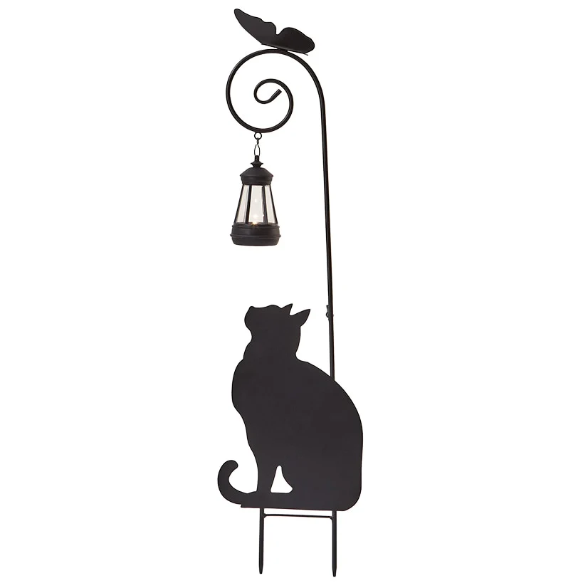 Cat Silhouette Stake With Solar Lantern - Image 4