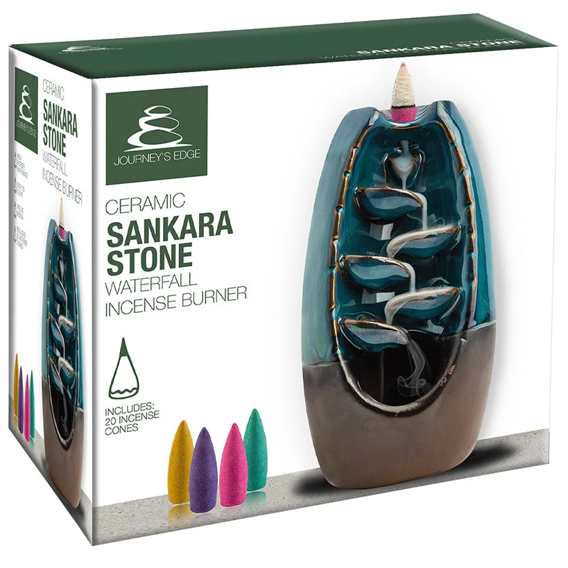 Ceramic Sankara Stone Waterfall Incense Burner or 100 Incense Cones - Image 2