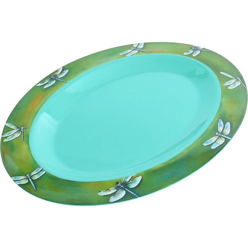 Charming Green Dragonfly Serving Platter in Melamine - Image 3