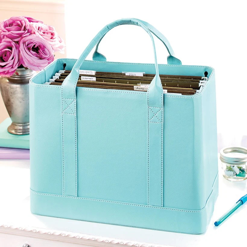 Chic Portable File Organizer Tote for Office - Image 3