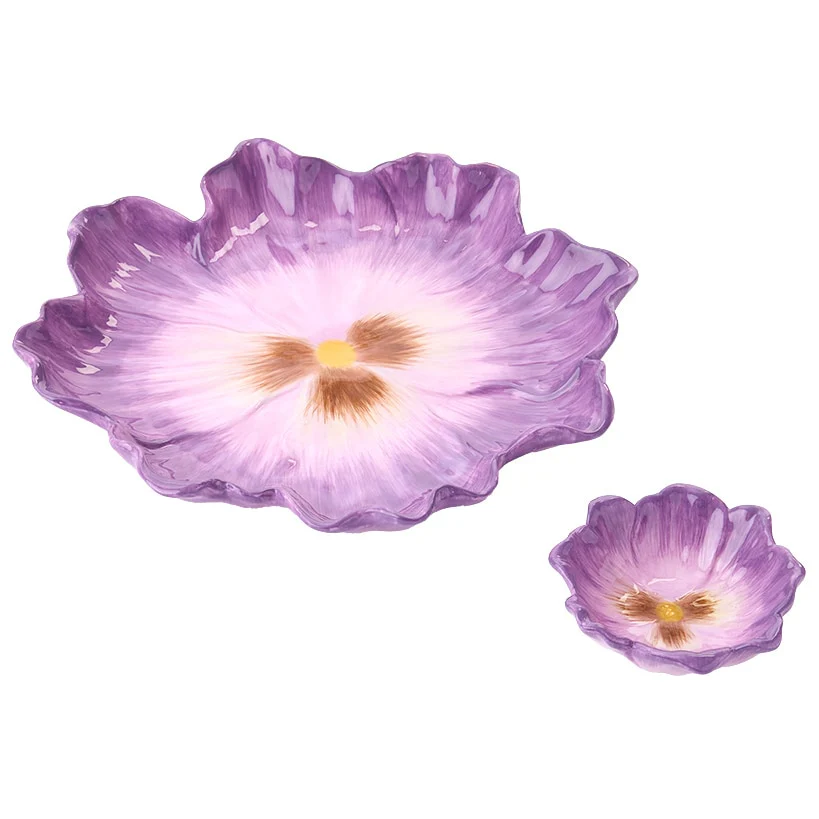 Chip and Dip Flower Ceramic Serving Platter - Image 2