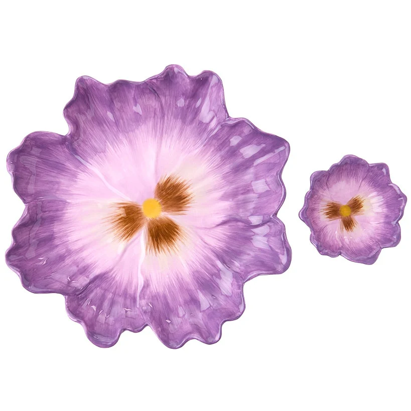 Chip and Dip Flower Ceramic Serving Platter - Image 5