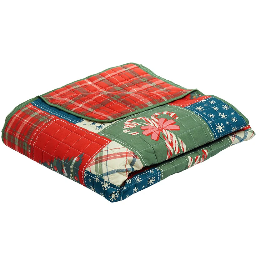 Christmas Patchwork Reversible Full/Queen or King Quilt, or Sham - Image 3