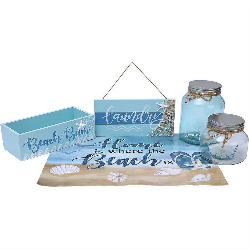Coastal Laundry Storage - Wood Tray - Image 4