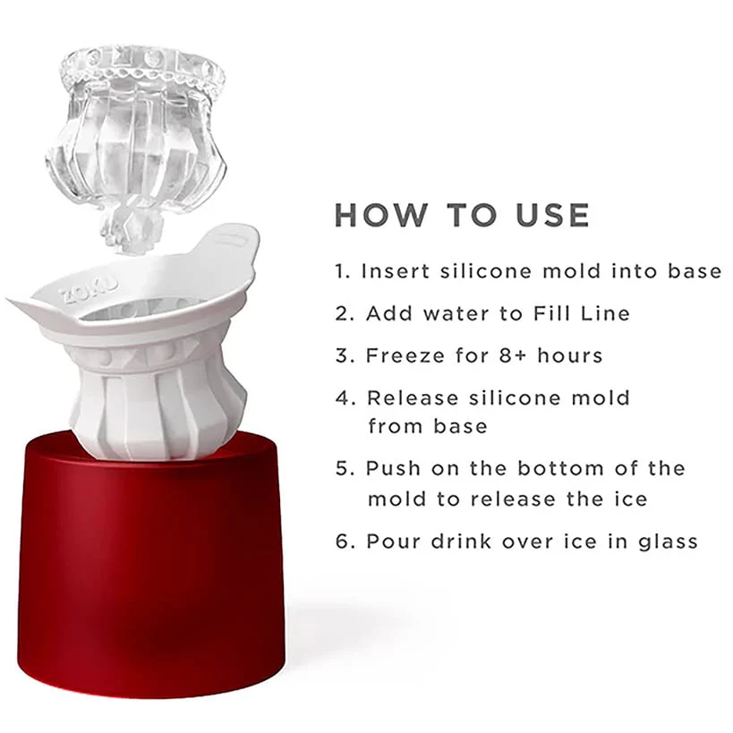 Cocktail Glass and Crown Ice Mold Gift Set - Image 2
