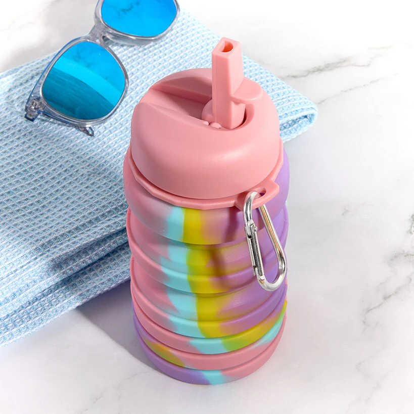Collapsible Silicone Water Bottle - 17oz. - Outdoor, Hydration, Travel - Image 5