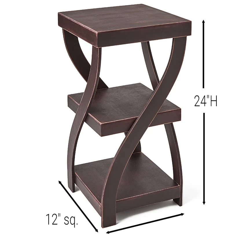 Distressed Twisted Wood Accent Table - Image 5