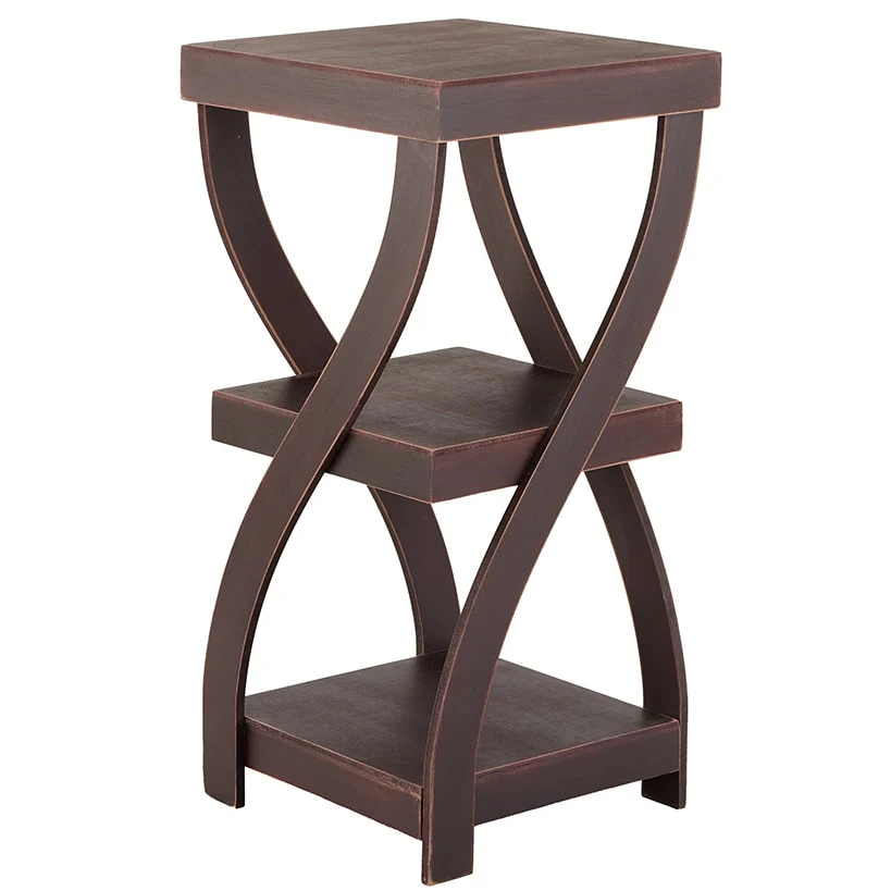 Distressed Twisted Wood Accent Table - Image 9