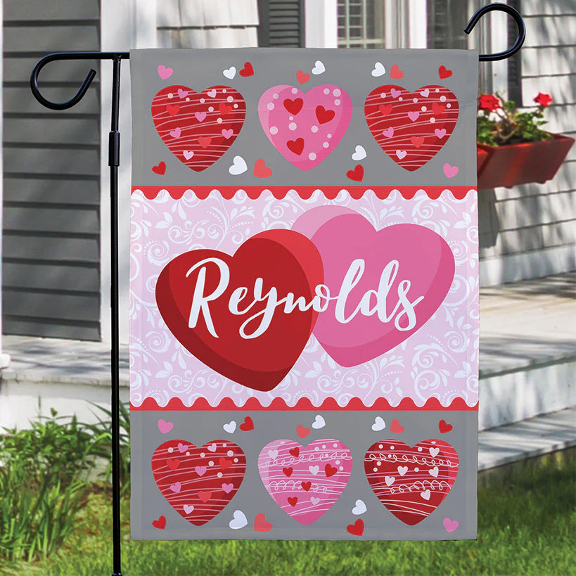 Family Hearts Garden Flag