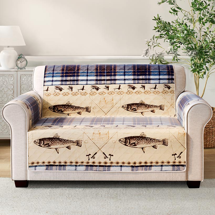 Fly Fishing Quilted Furniture Cover Chair, Loveseat, or Sofa - Image 6