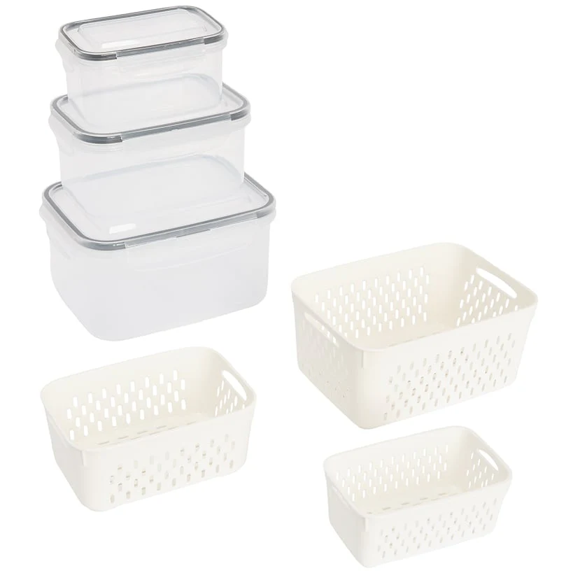 Food Storage Fridge Containers with Colanders Set of 3 - Image 3