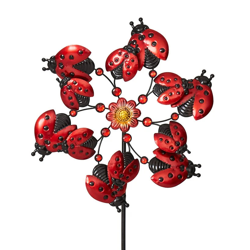 Garden Wind Spinner Stakes with Ladybug, Hummingbird, and Butterfly - Image 10