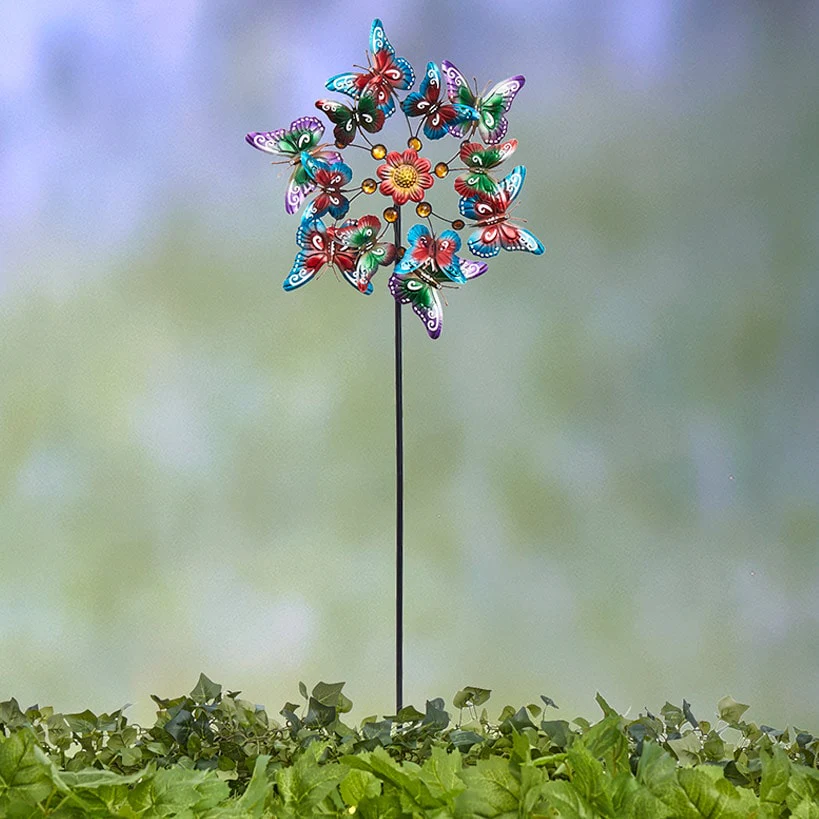 Garden Wind Spinner Stakes with Ladybug, Hummingbird, and Butterfly - Image 3
