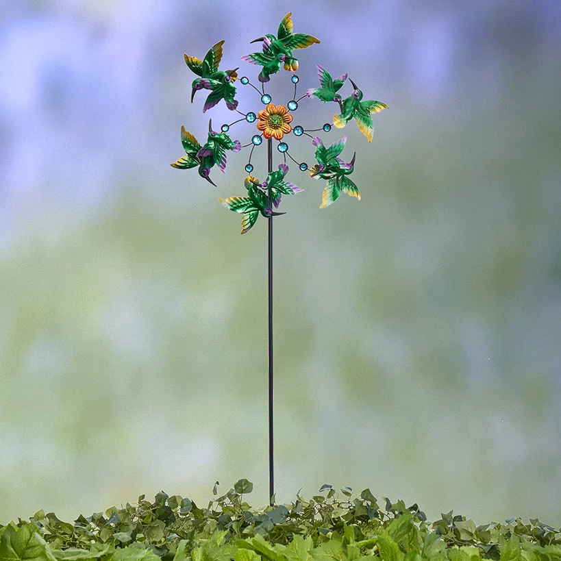 Garden Wind Spinner Stakes with Ladybug, Hummingbird, and Butterfly - Image 5