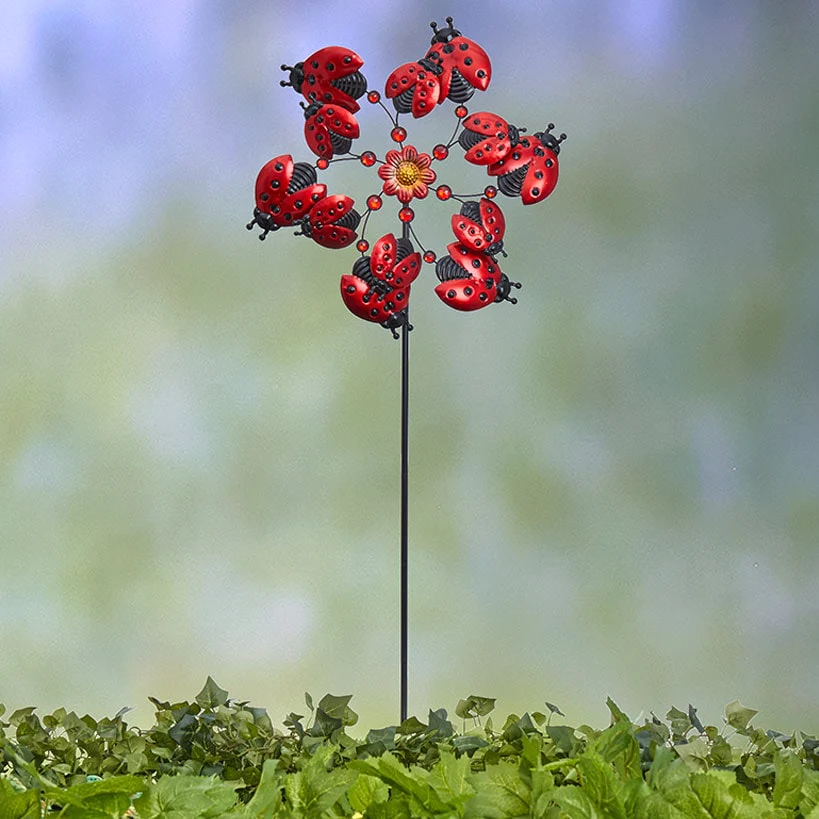 Garden Wind Spinner Stakes with Ladybug, Hummingbird, and Butterfly - Image 7
