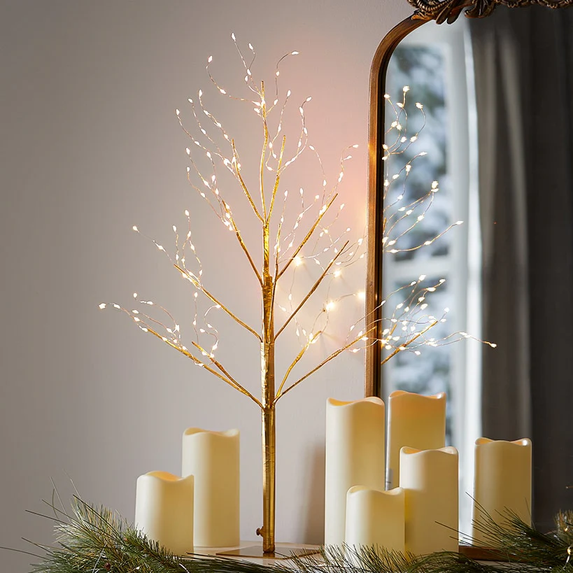 Golden Lighted LED Tree - Image 3