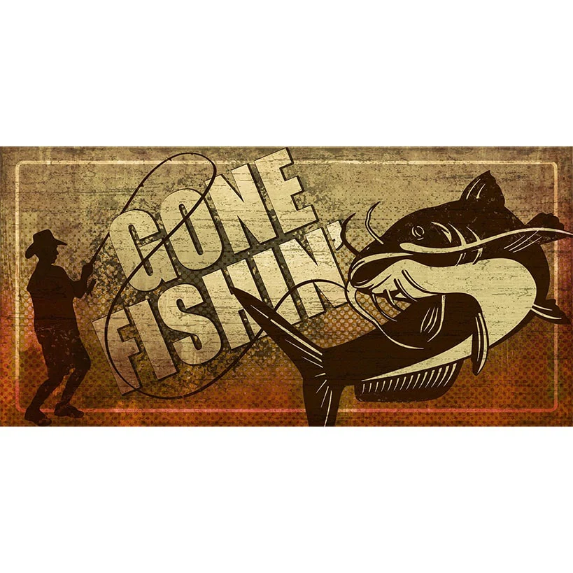 Gone Fishin' Wooden Sign