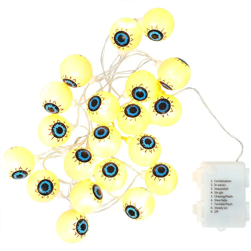 Halloween Eyeball String Lights LED 20 Piece Battery Operated - Image 2