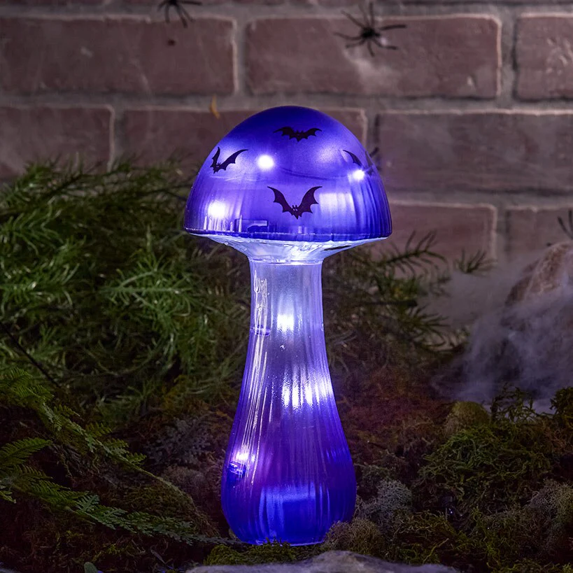 Halloween Mushroom Solar Stake Themed In Orange Purple And Green - Image 5