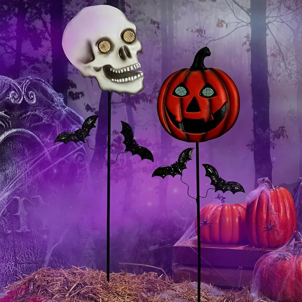 Halloween Stake Animated Jack-O'-Lantern or Skull