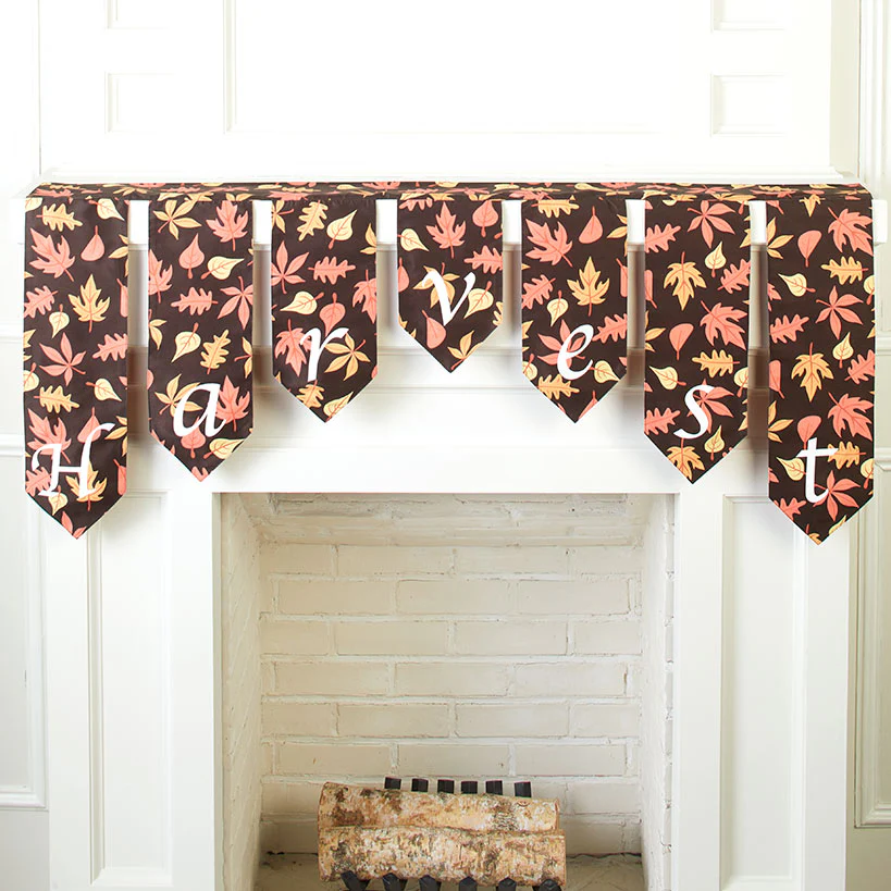 Harvest-Themed Mantel Scarf