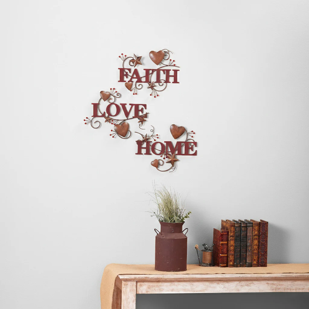 Hearts and Stars Rustic Wall Art - 3 Piece Set - Image 4