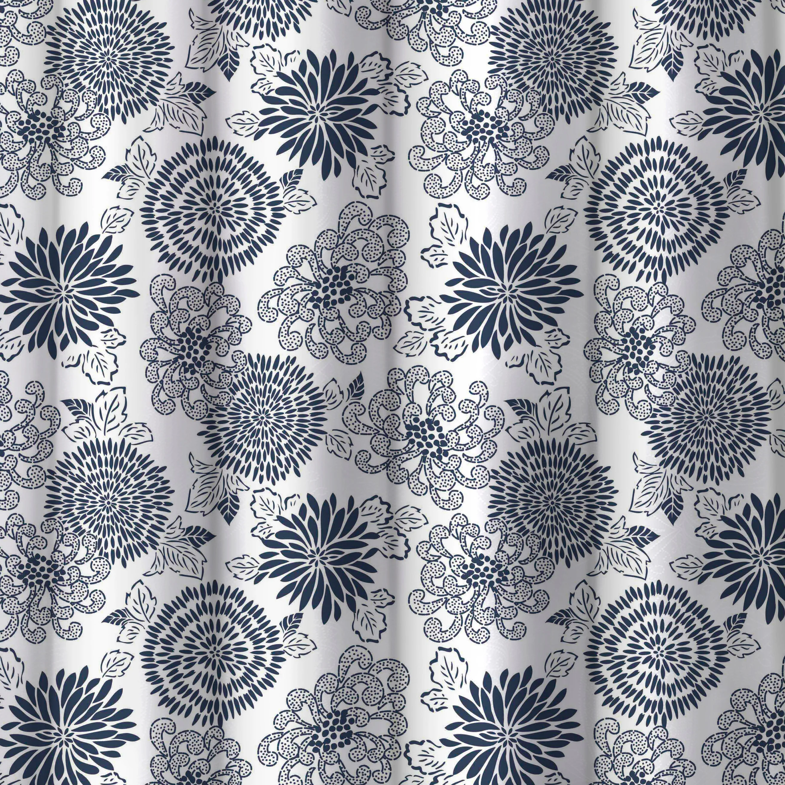Homewear Chrysanthemum Shower Curtain with Hooks - Image 2