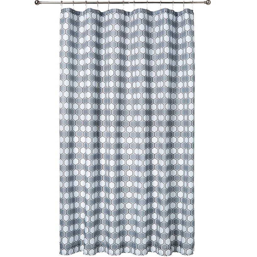 Homewear Geo Shower Curtain with Hooks - Image 4