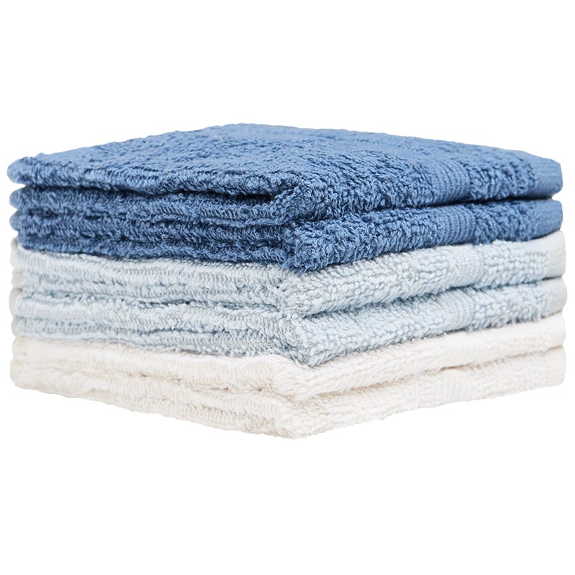 Homewear High Rise Stripe Low Twist Cotton Washcloth, Set of 6 - Image 8