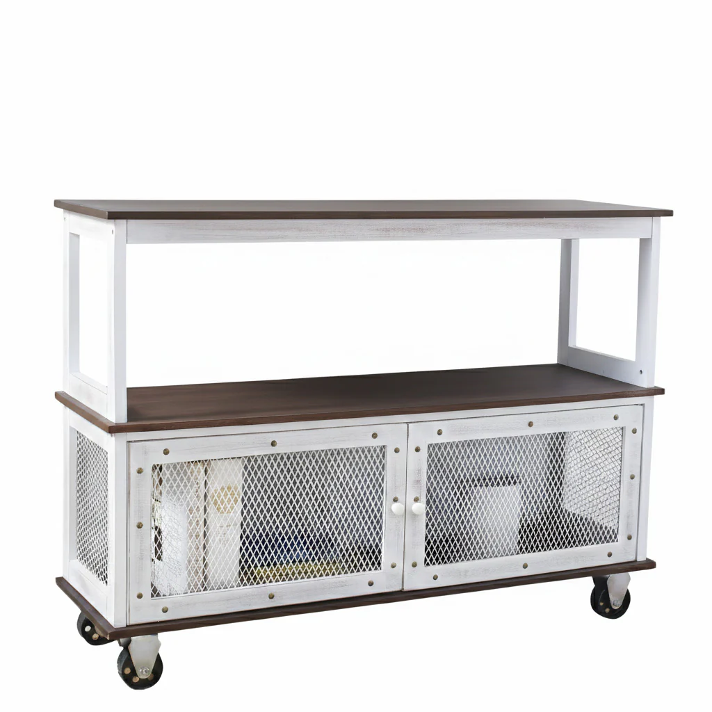 Industrial Rolling Buffet Serving Cart - Kitchen or Bar - Image 7