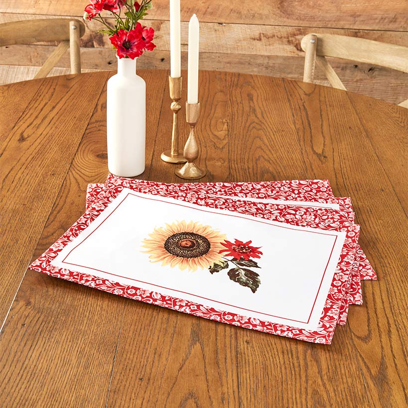 Jacobean Sunflower Table Runner or Set of 4 Placemats - Image 4