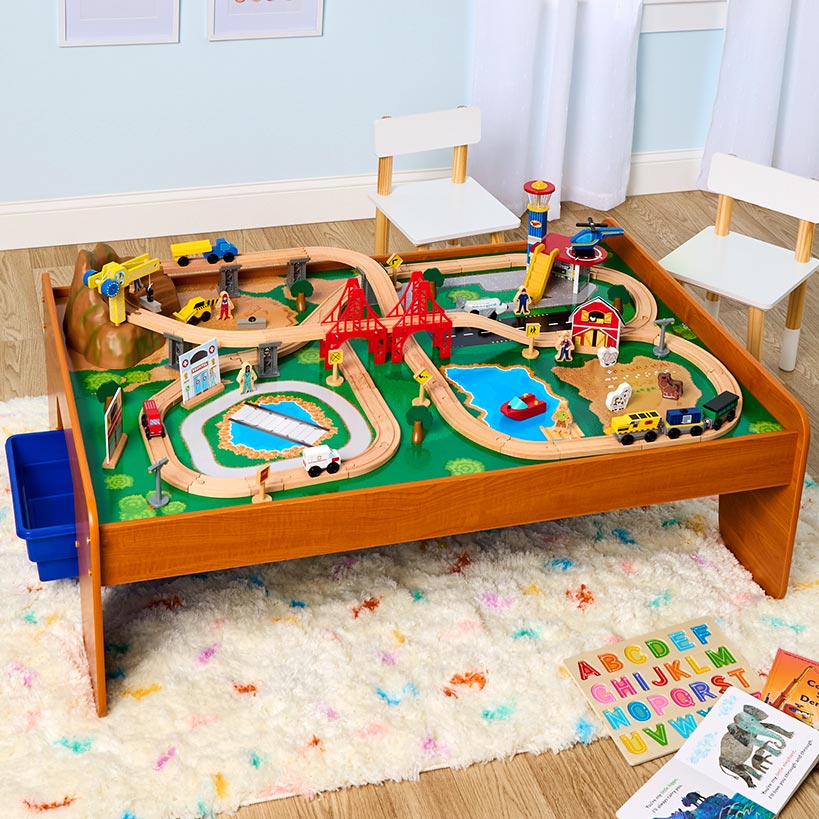 Kidkraft® Ride Around Town Train Set and Table - 100-Piece Adventure - Image 3