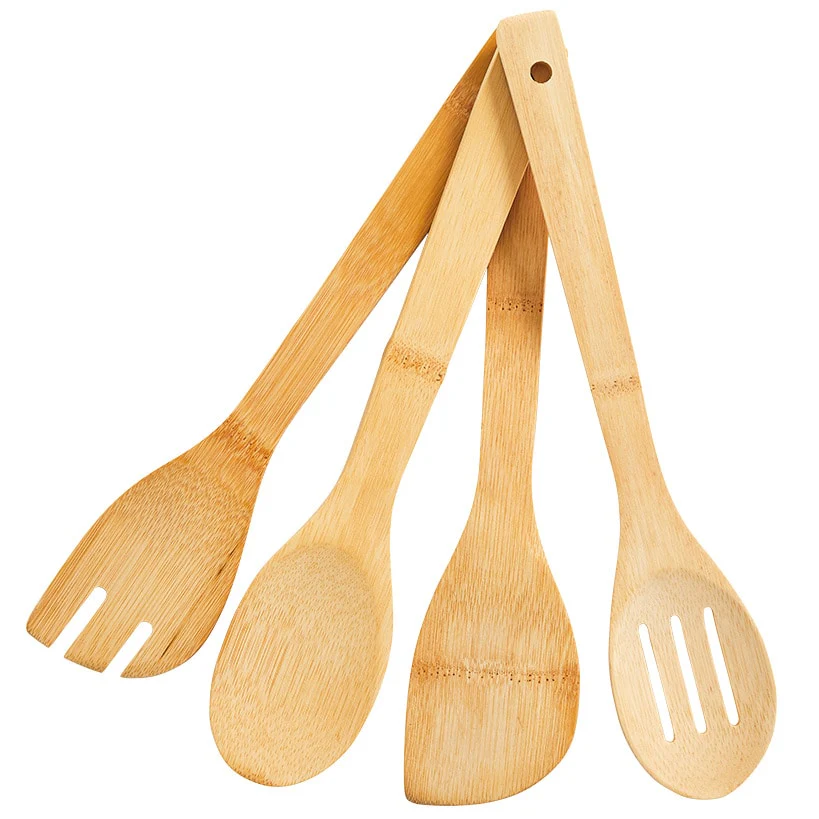 Kitchen Utensil Set in Bamboo with Matching Crock - Image 2