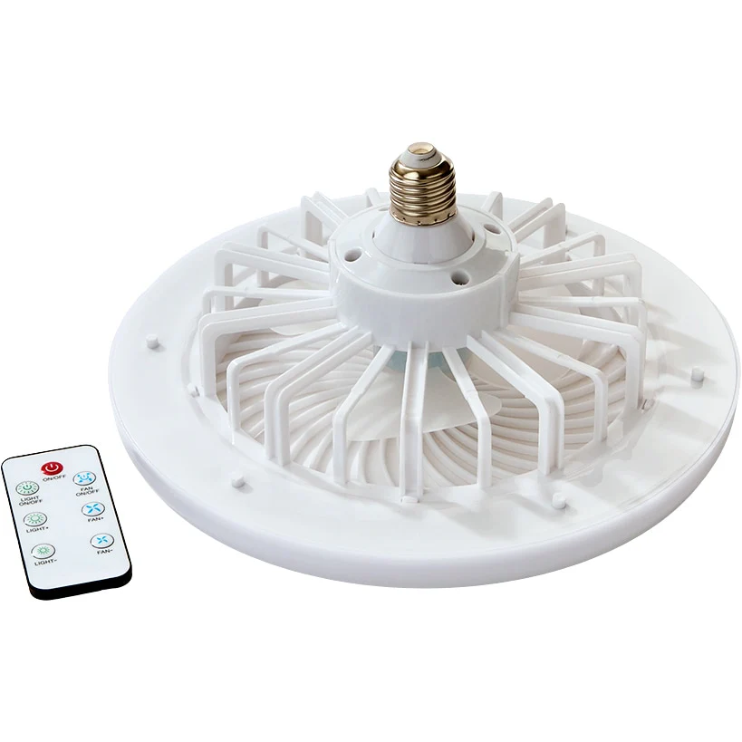 Light Socket Ceiling Fan With LED Light And Remote For Indoor Use - Image 2