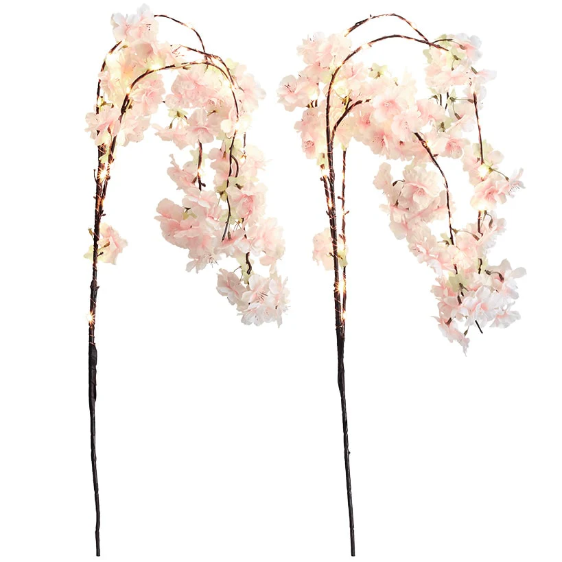 Lighted Cherry Blossom Garland, 2 Pc Branches, Table Tree, or 48" Tree - Image 7