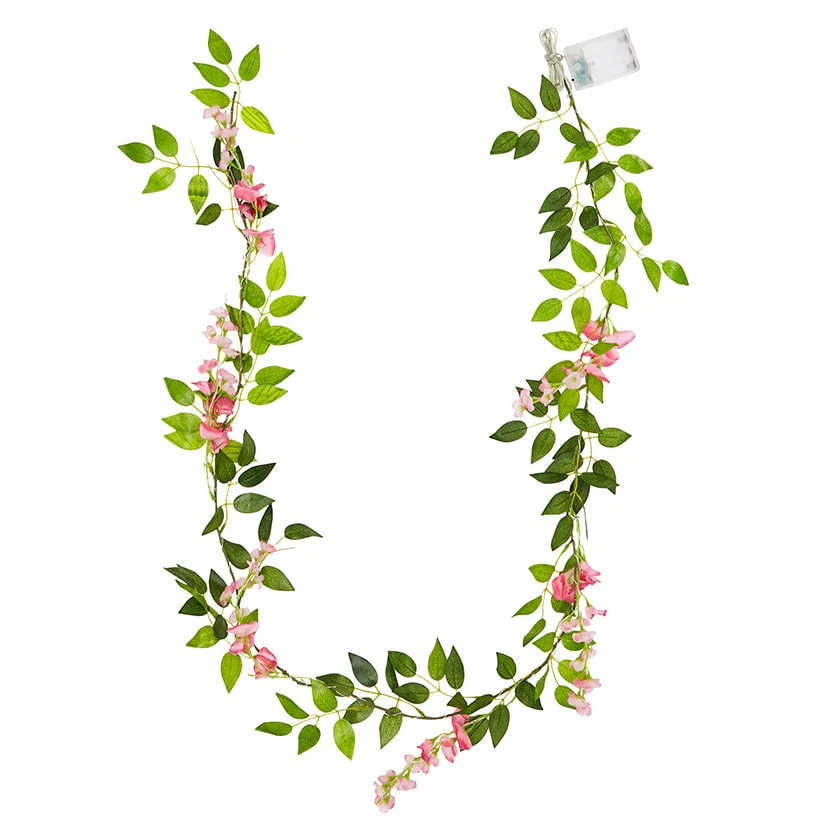 Lighted Flower Garland - Pink, Sunflower, or White Flower - Image 2