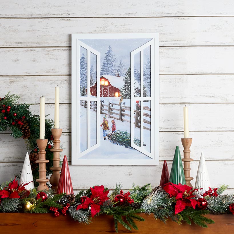 Lighted Holiday Window Wall Art - Image 2